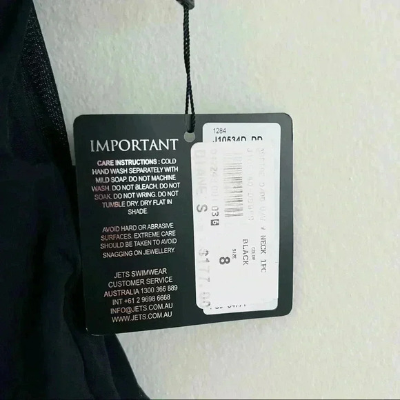 New $177.00 JETS Jessica Allen One Piece Swimsuit Black Mesh - Picture 7 of 10